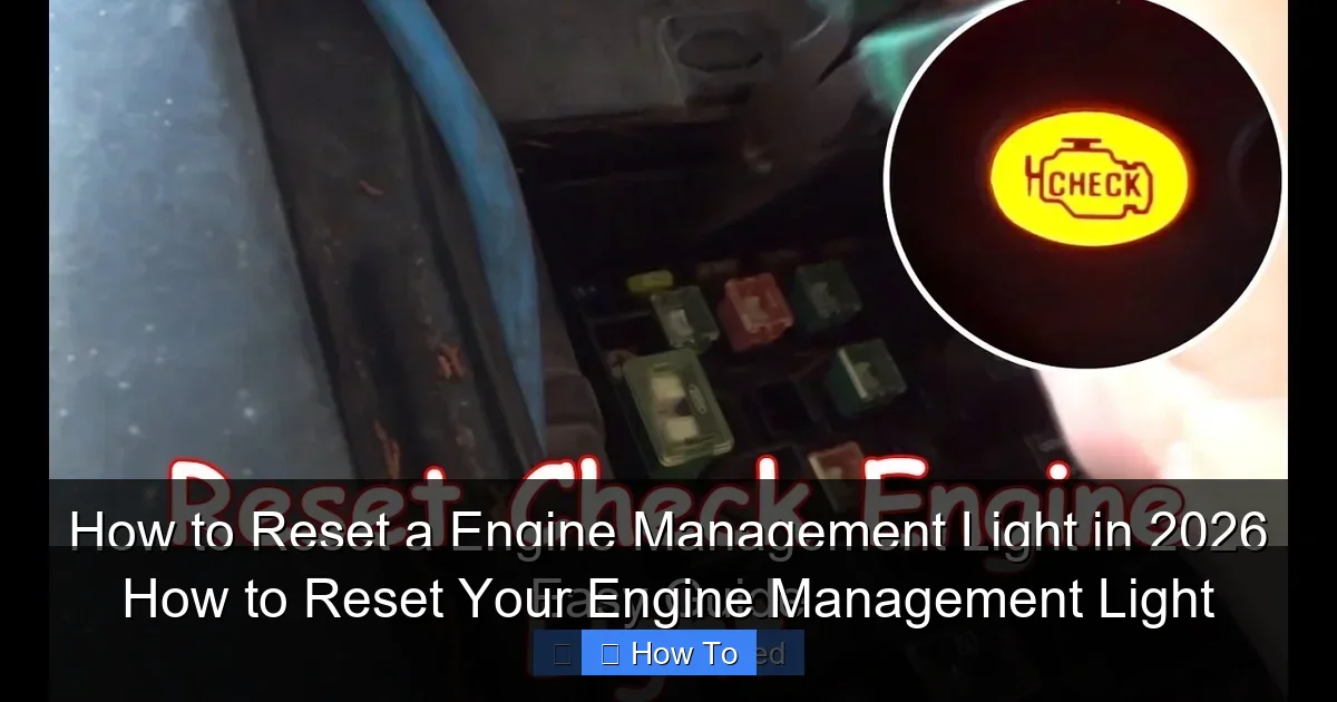 How to Reset Your Engine Management Light