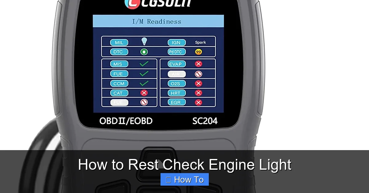 How to Rest Check Engine Light