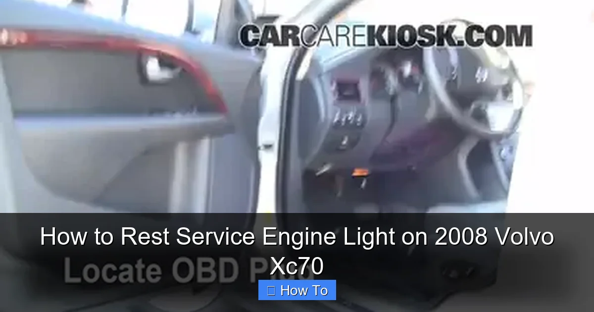 How to Rest Service Engine Light on 2008 Volvo Xc70