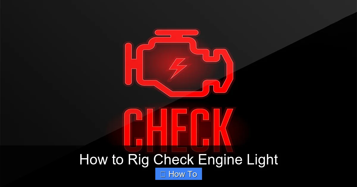 How to Rig Check Engine Light