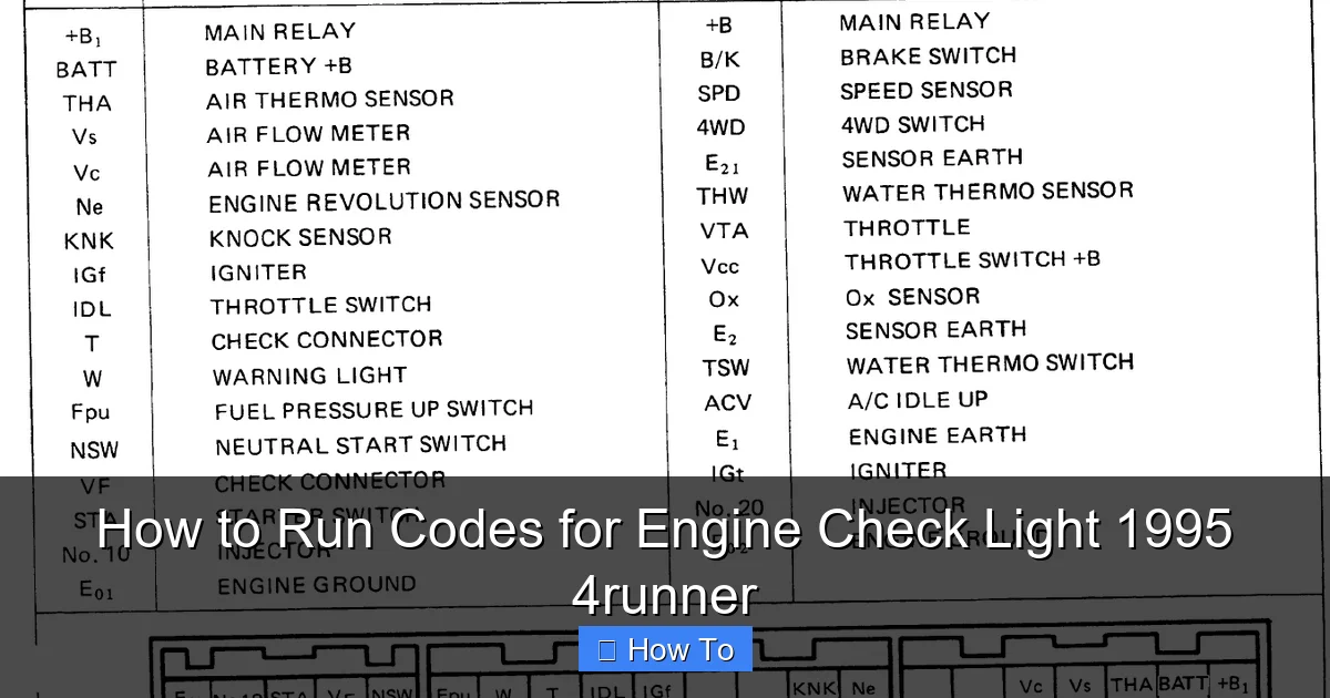 How to Run Codes for Engine Check Light 1995 4runner