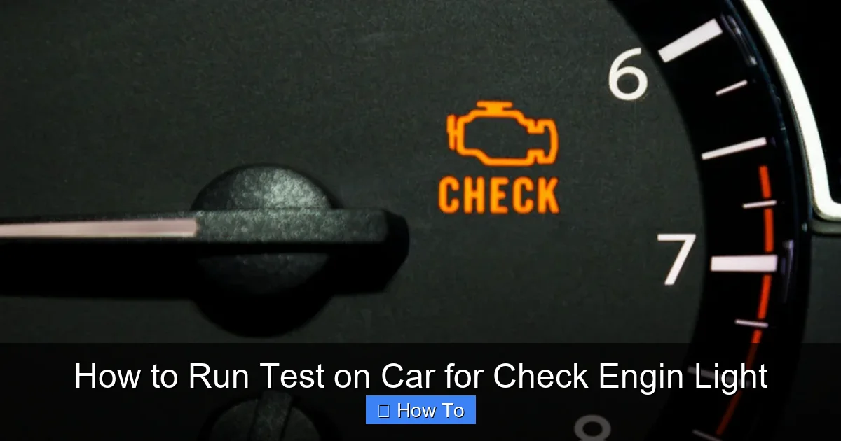 How to Run Test on Car for Check Engin Light