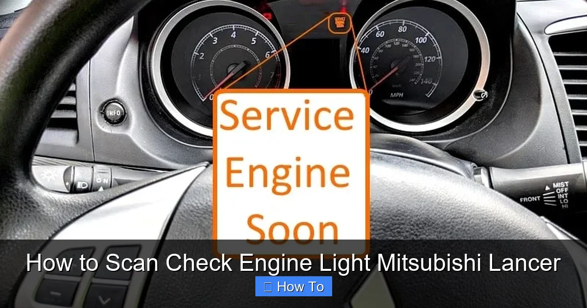How to Scan Check Engine Light Mitsubishi Lancer