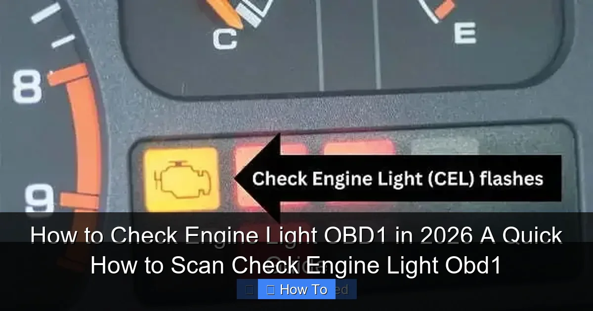 How to Scan Check Engine Light Obd1