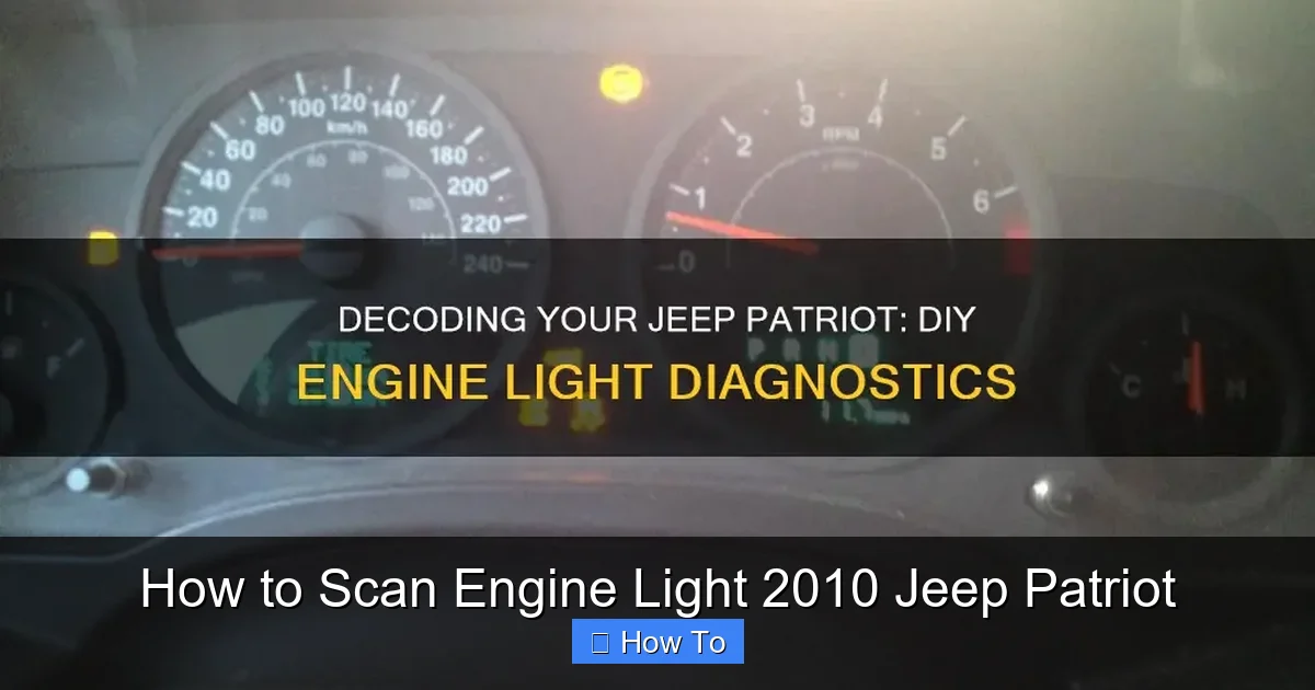 How to Scan Engine Light 2010 Jeep Patriot
