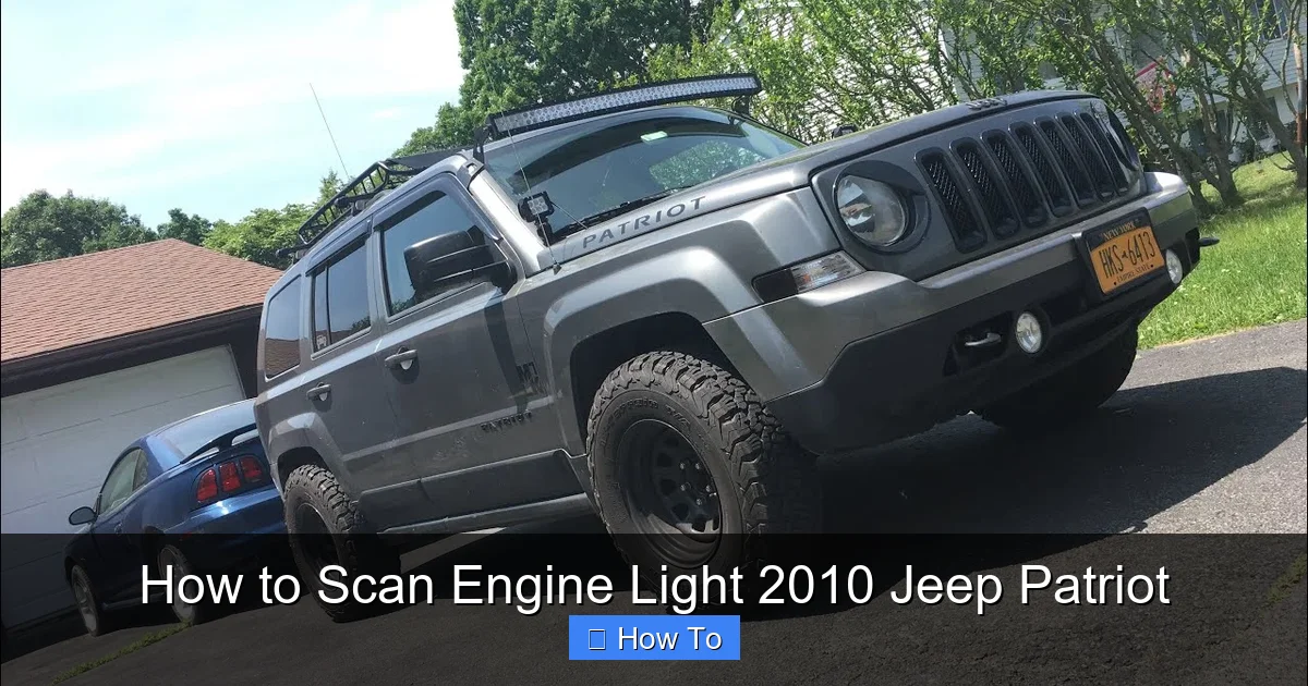 How to Scan Engine Light 2010 Jeep Patriot