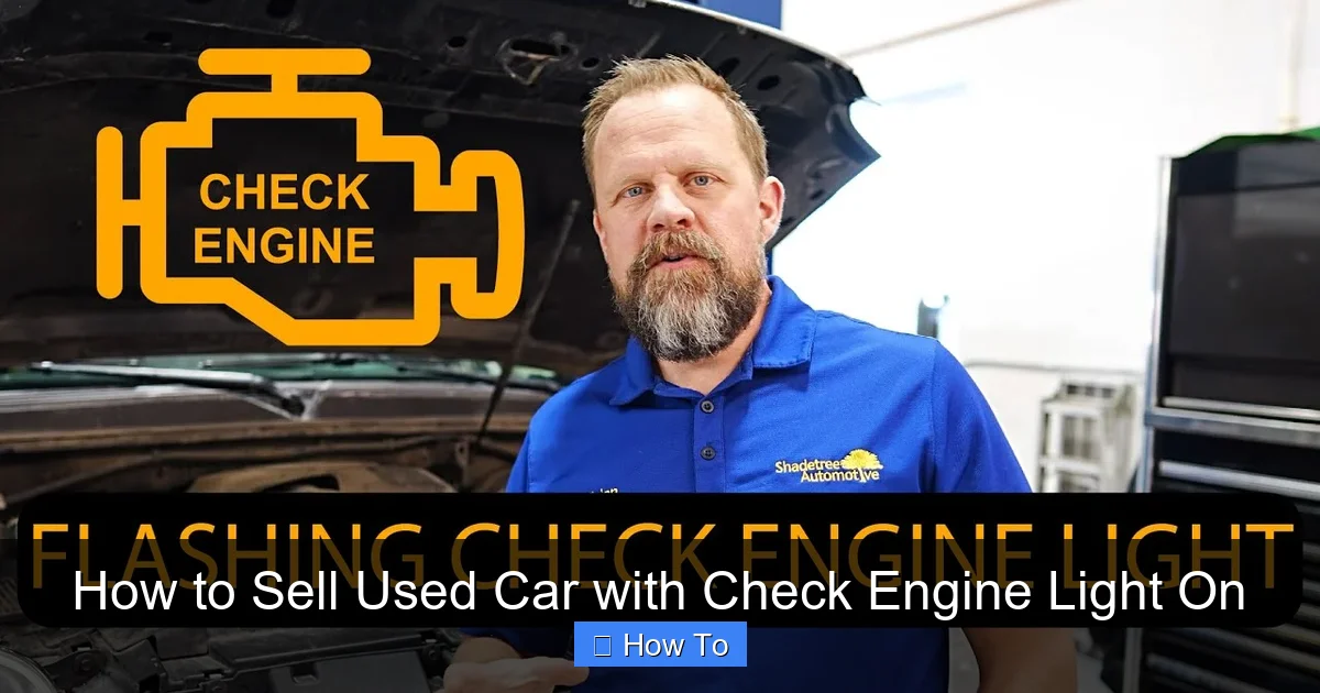 How to Sell Used Car with Check Engine Light On