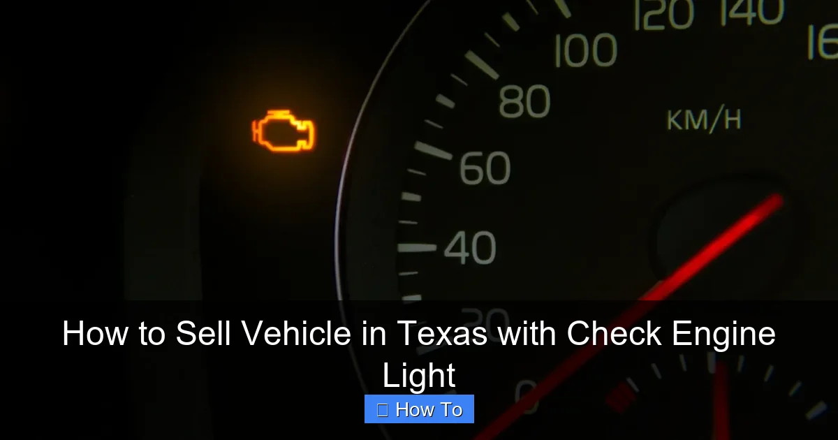 How to Sell Vehicle in Texas with Check Engine Light