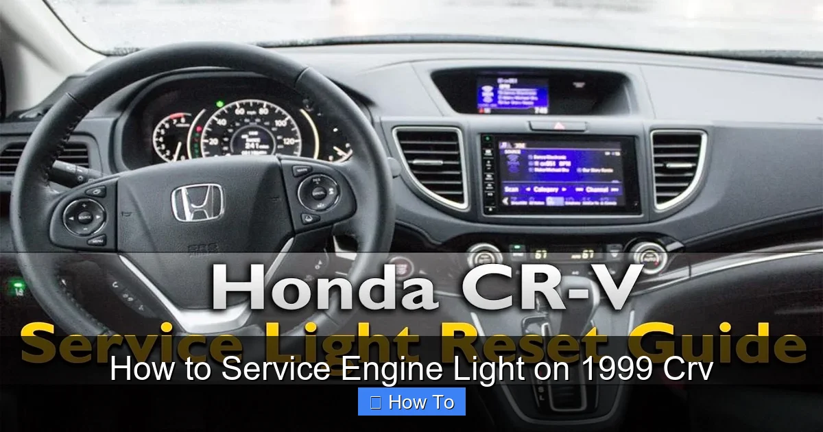 How to Service Engine Light on 1999 Crv