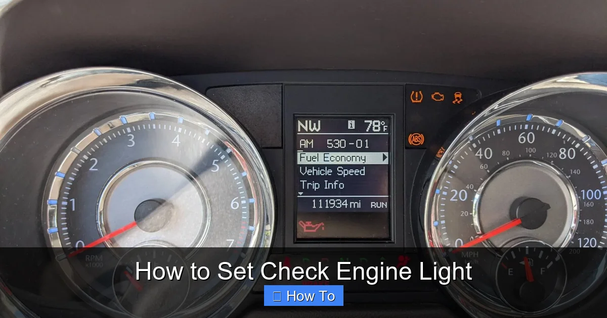 How to Set Check Engine Light