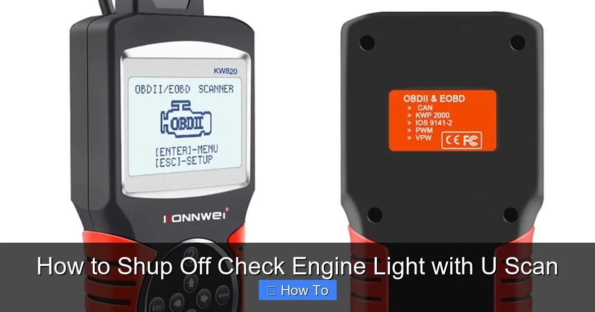 How to Shup Off Check Engine Light with U Scan