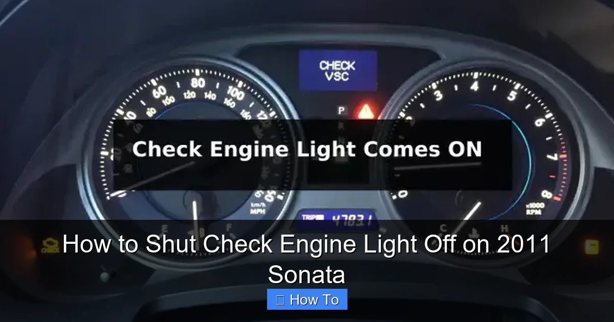 How to Shut Check Engine Light Off on 2011 Sonata