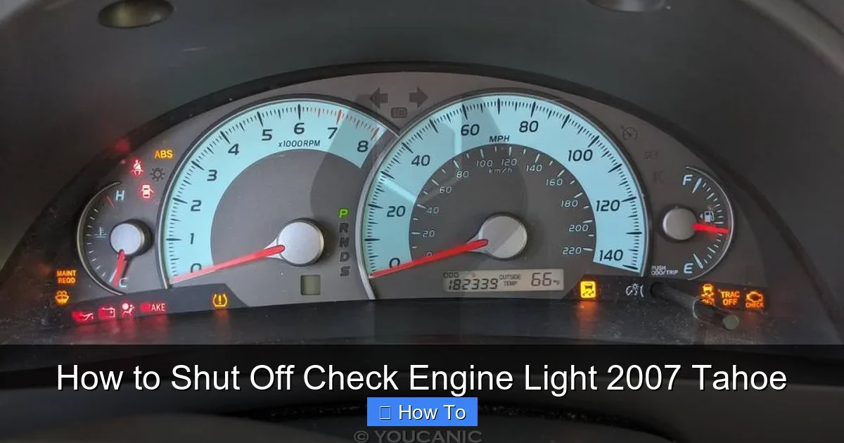 How to Shut Off Check Engine Light 2007 Tahoe