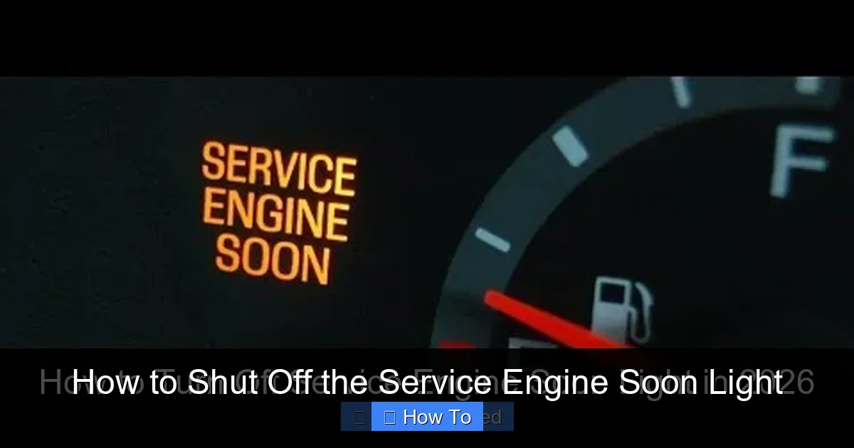 How to Shut Off the Service Engine Soon Light