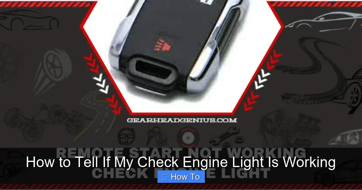 How to Tell If My Check Engine Light Is Working