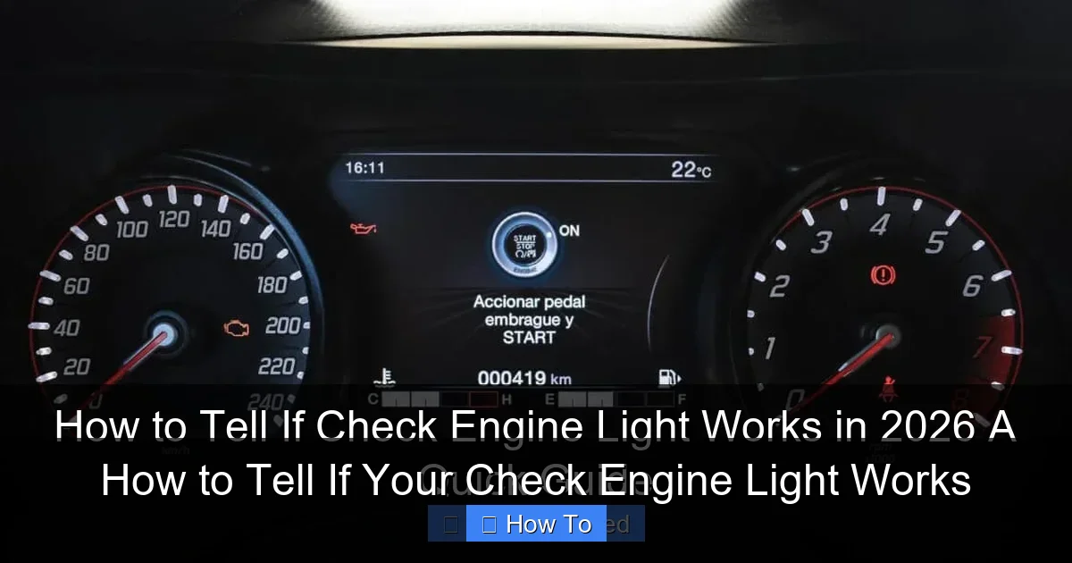 How to Tell If Your Check Engine Light Works