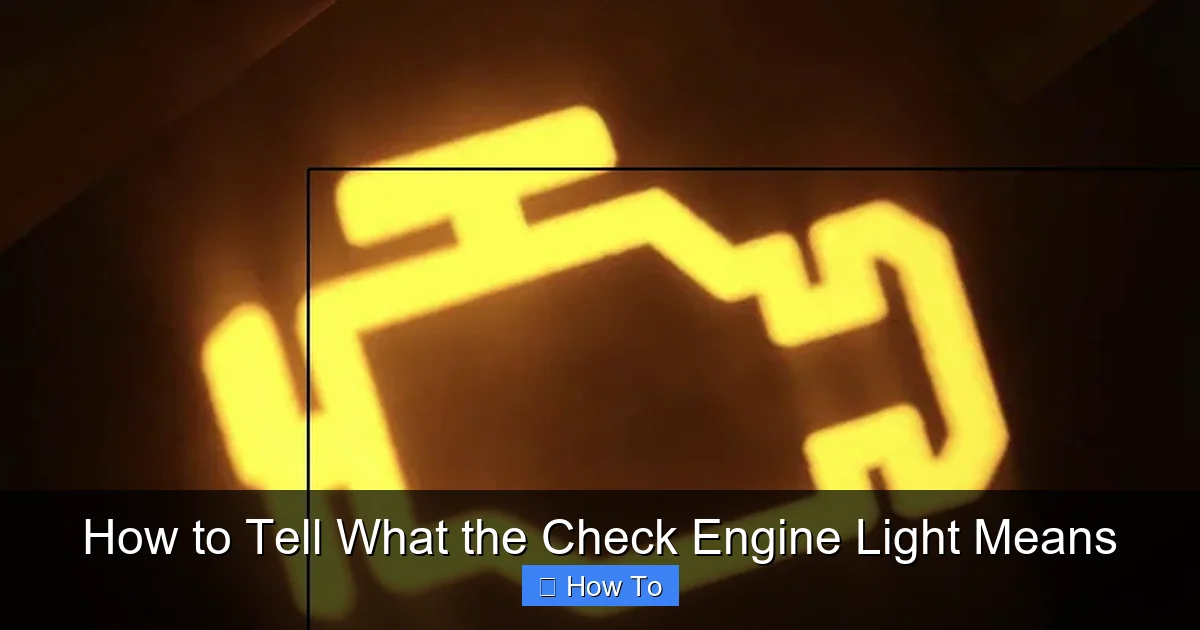 How to Tell What the Check Engine Light Means