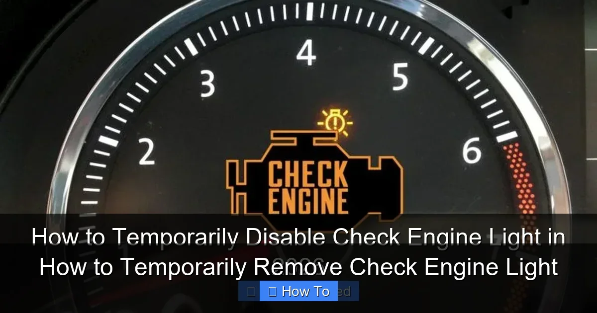 How to Temporarily Remove Check Engine Light