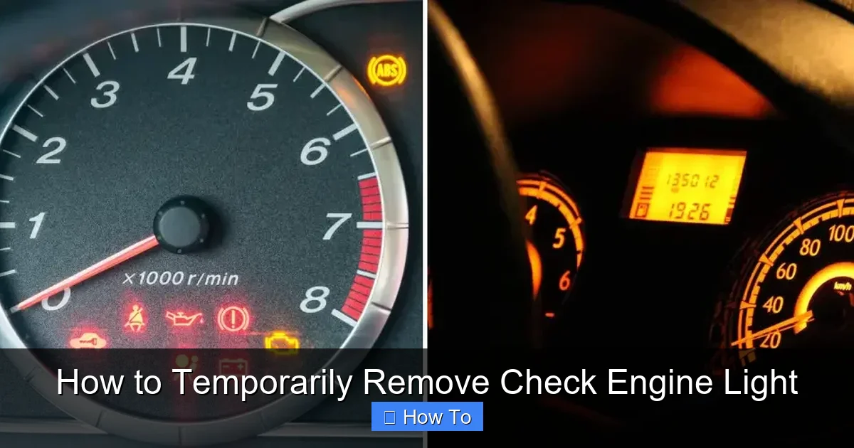 How to Temporarily Remove Check Engine Light