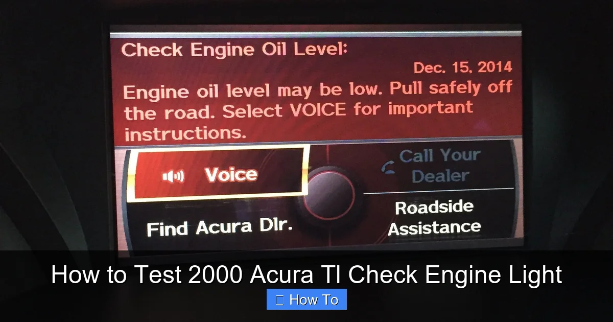 How to Test 2000 Acura Tl Check Engine Light