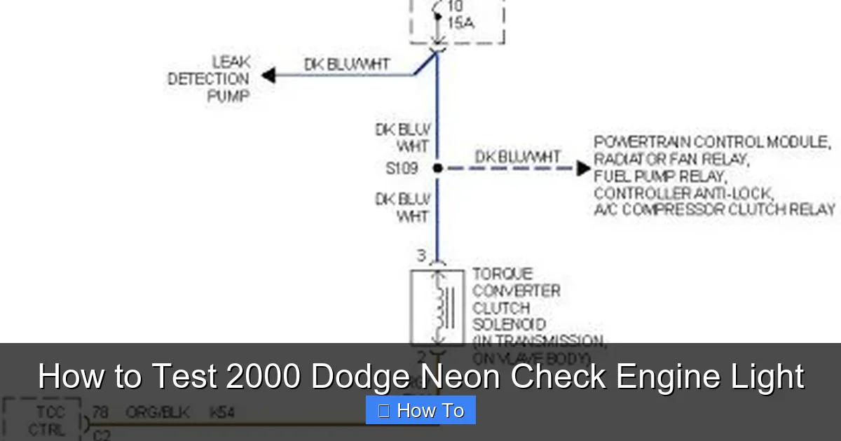 How to Test 2000 Dodge Neon Check Engine Light