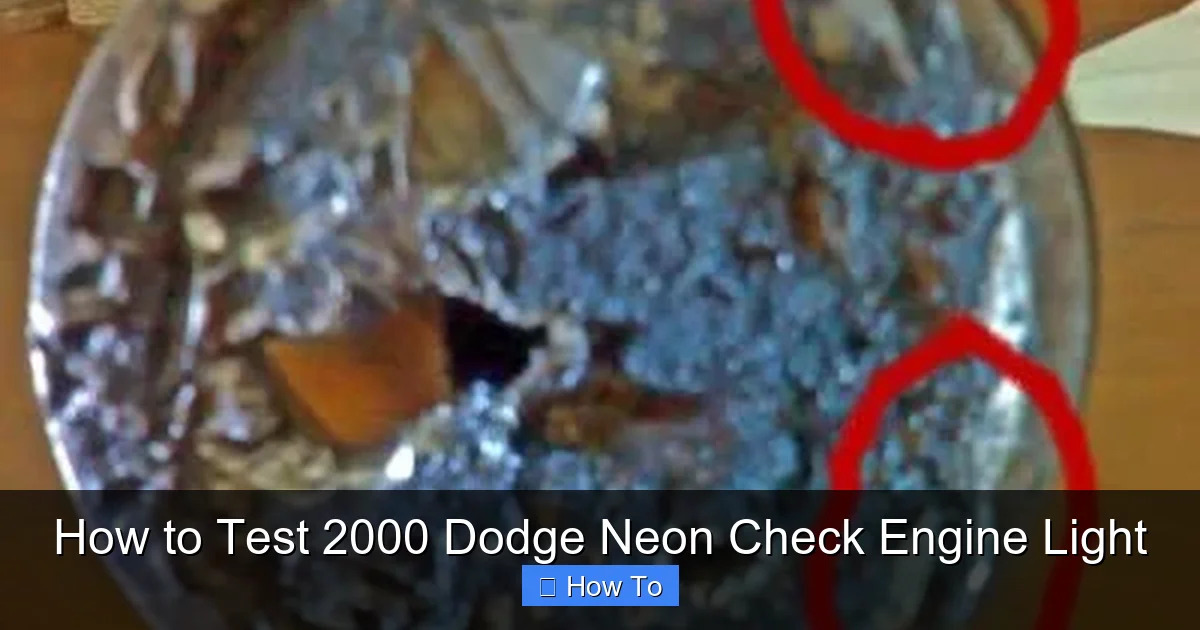 How to Test 2000 Dodge Neon Check Engine Light