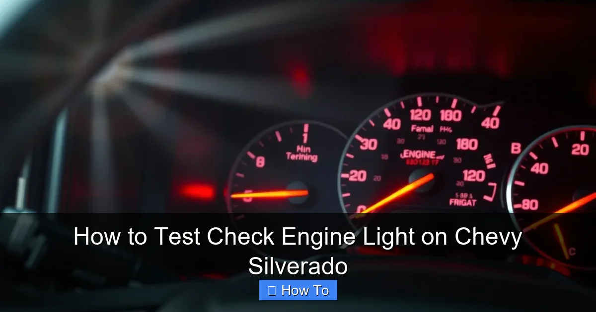How to Test Check Engine Light on Chevy Silverado