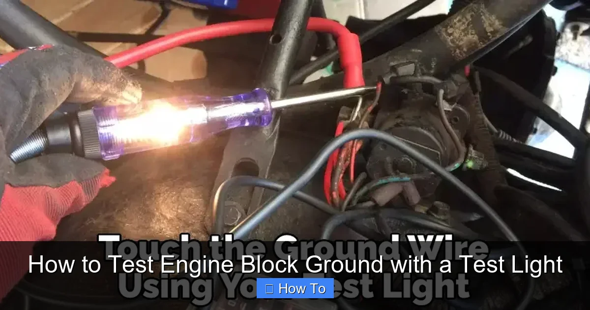 How to Test Engine Block Ground with a Test Light