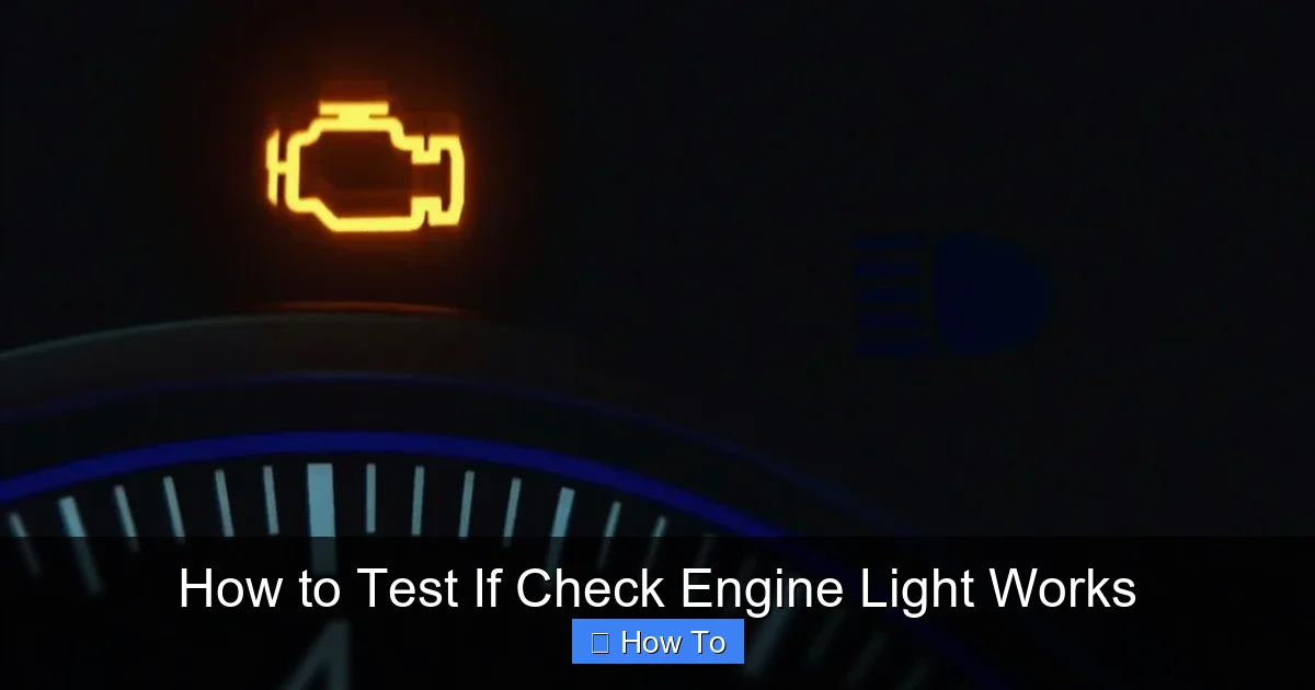How to Test If Check Engine Light Works