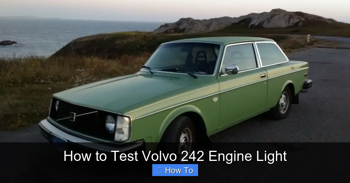 How to Test Volvo 242 Engine Light