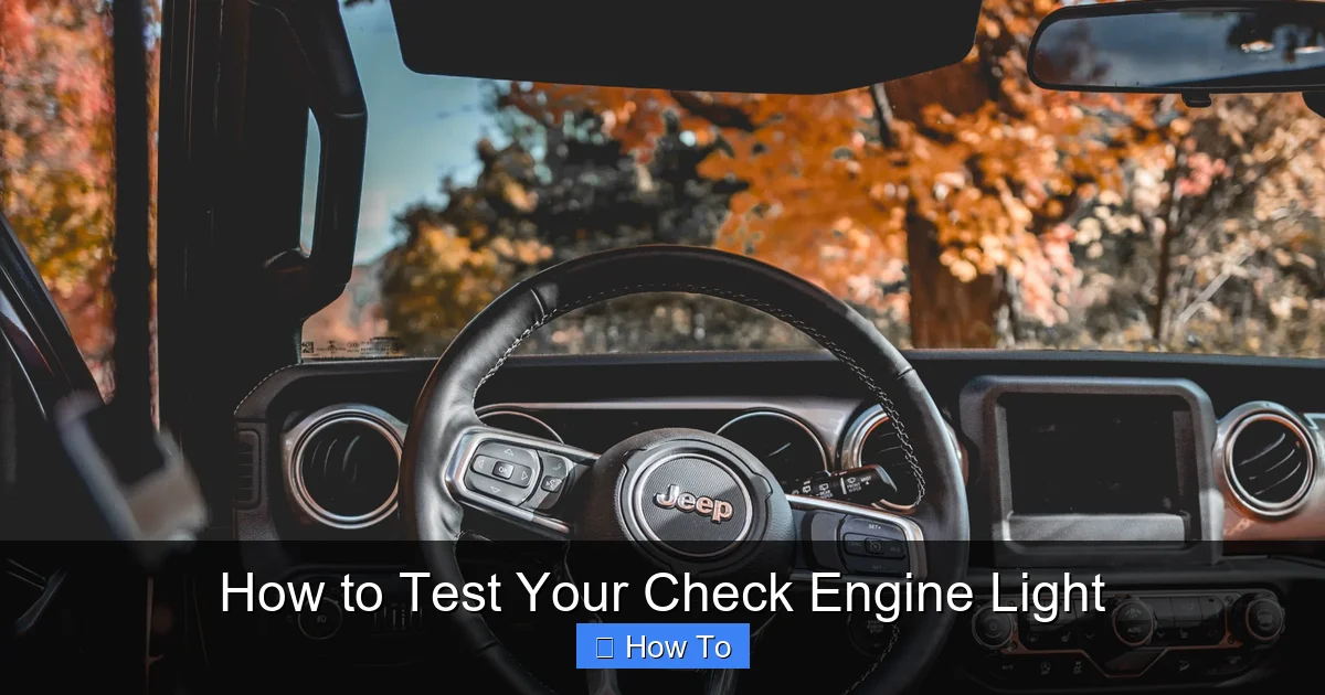 How to Test Your Check Engine Light