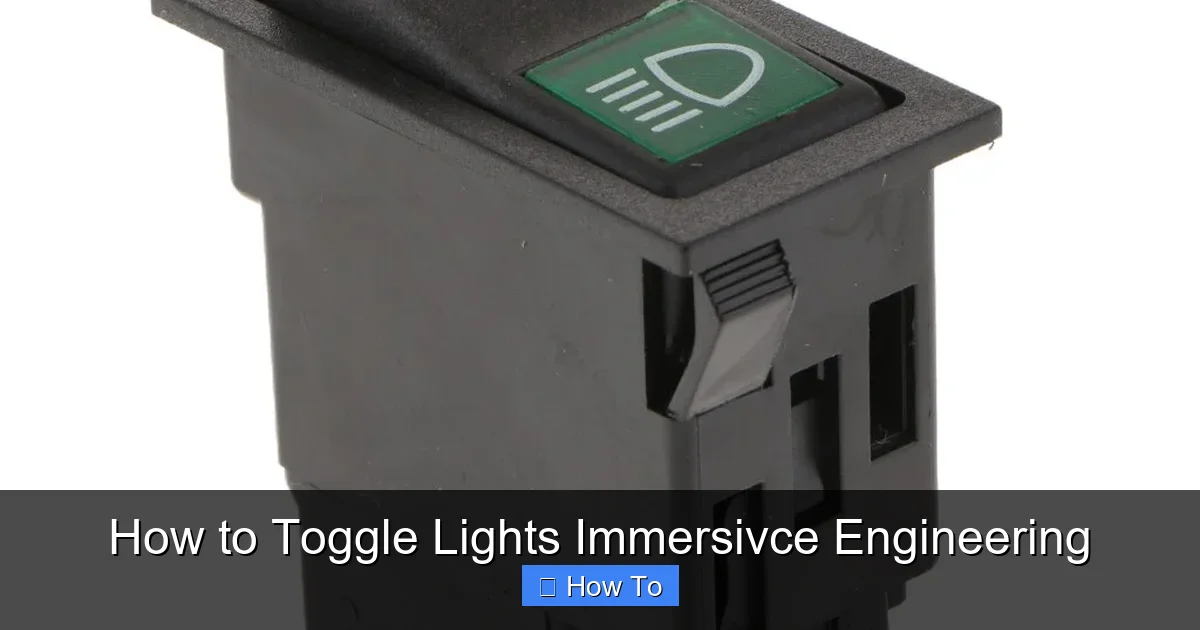 How to Toggle Lights Immersivce Engineering