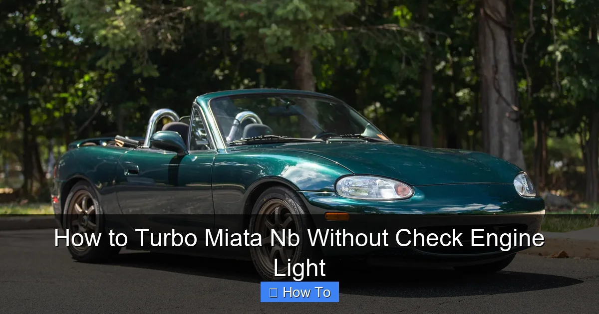 How to Turbo Miata Nb Without Check Engine Light