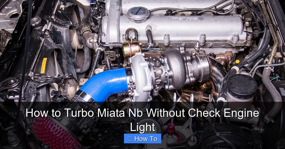 How to Turbo Miata Nb Without Check Engine Light