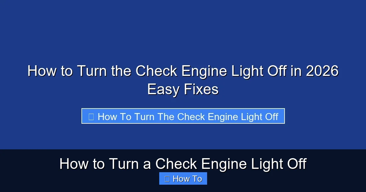 How to Turn a Check Engine Light Off
