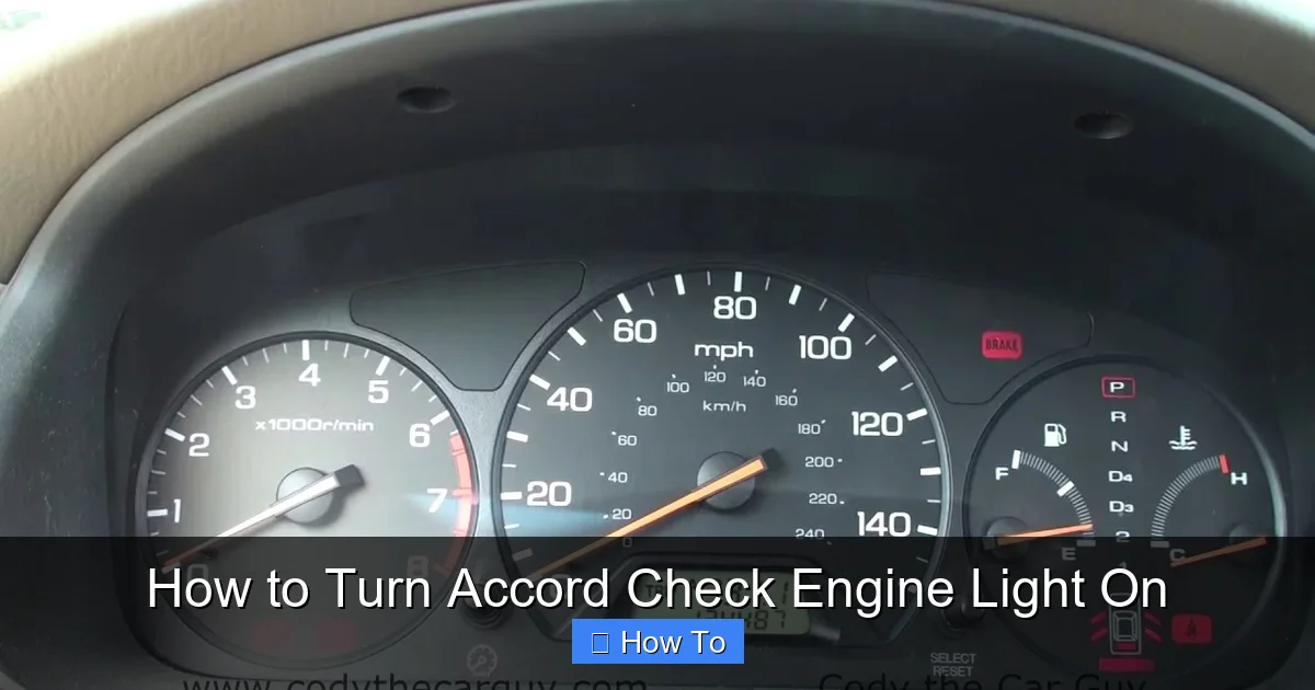 How to Turn Accord Check Engine Light On