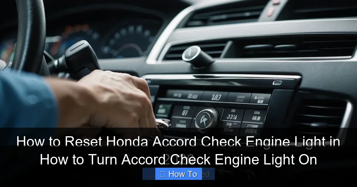 How to Turn Accord Check Engine Light On