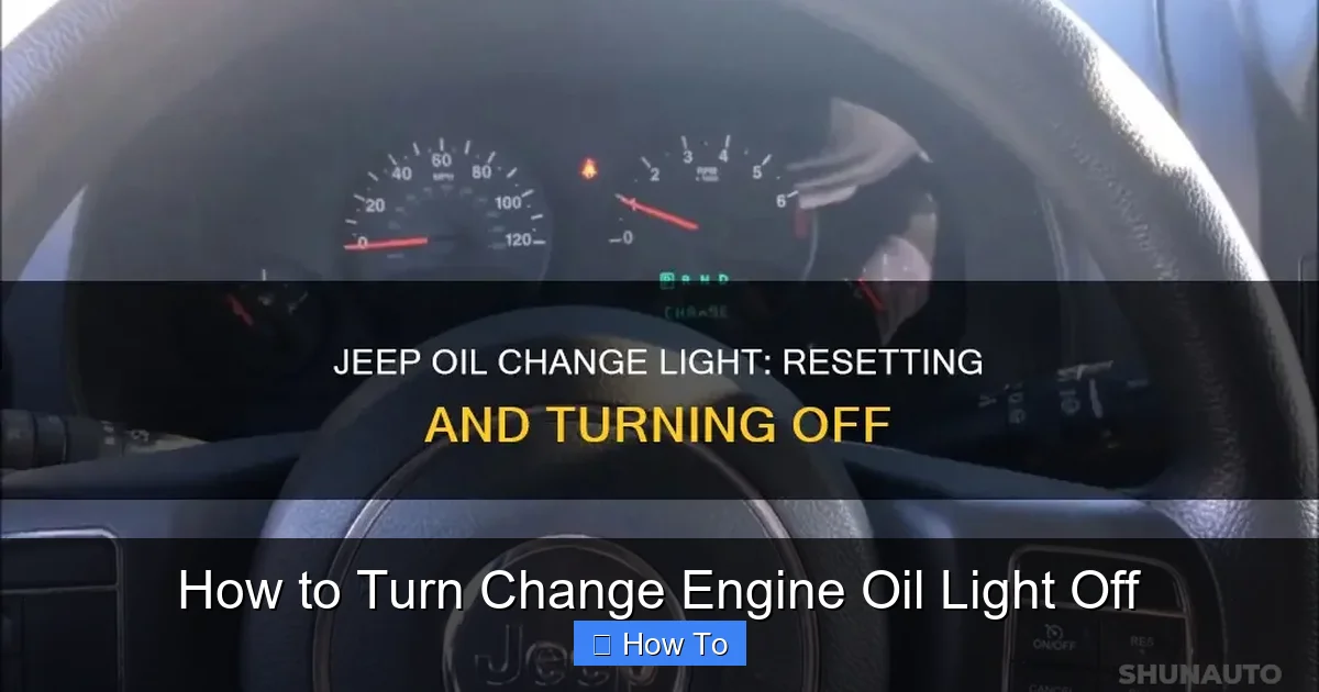 How to Turn Change Engine Oil Light Off