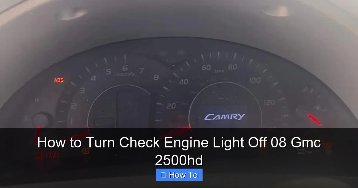 How to Turn Check Engine Light Off 08 Gmc 2500hd
