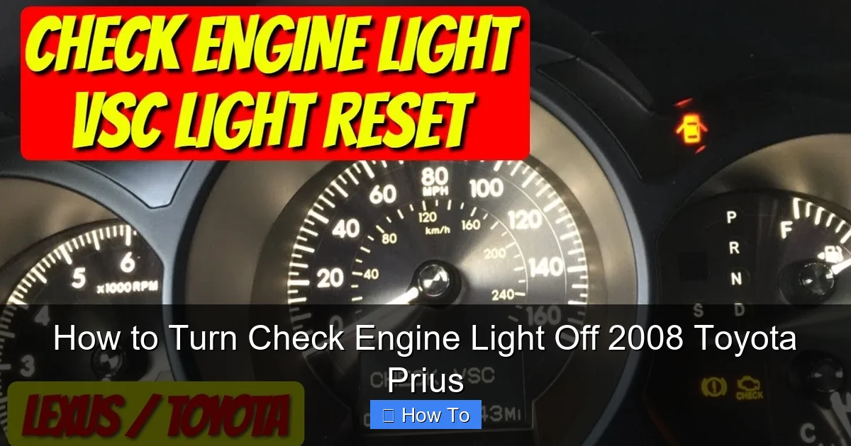 How to Turn Check Engine Light Off 2008 Toyota Prius