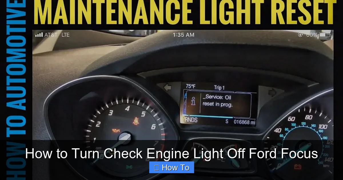 How to Turn Check Engine Light Off Ford Focus