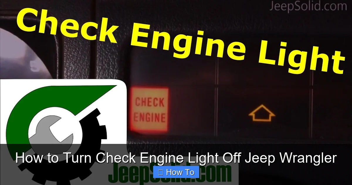 How to Turn Check Engine Light Off Jeep Wrangler
