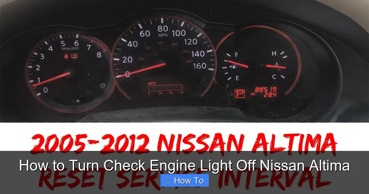 How to Turn Check Engine Light Off Nissan Altima
