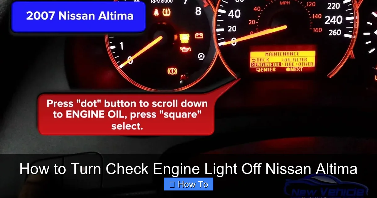 How to Turn Check Engine Light Off Nissan Altima