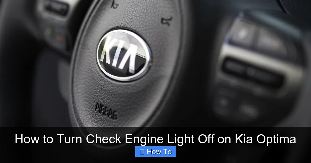 How to Turn Check Engine Light Off on Kia Optima