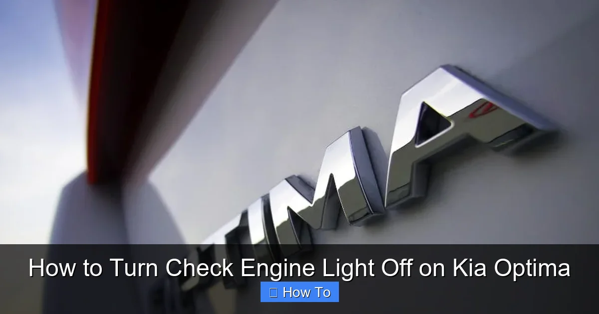 How to Turn Check Engine Light Off on Kia Optima