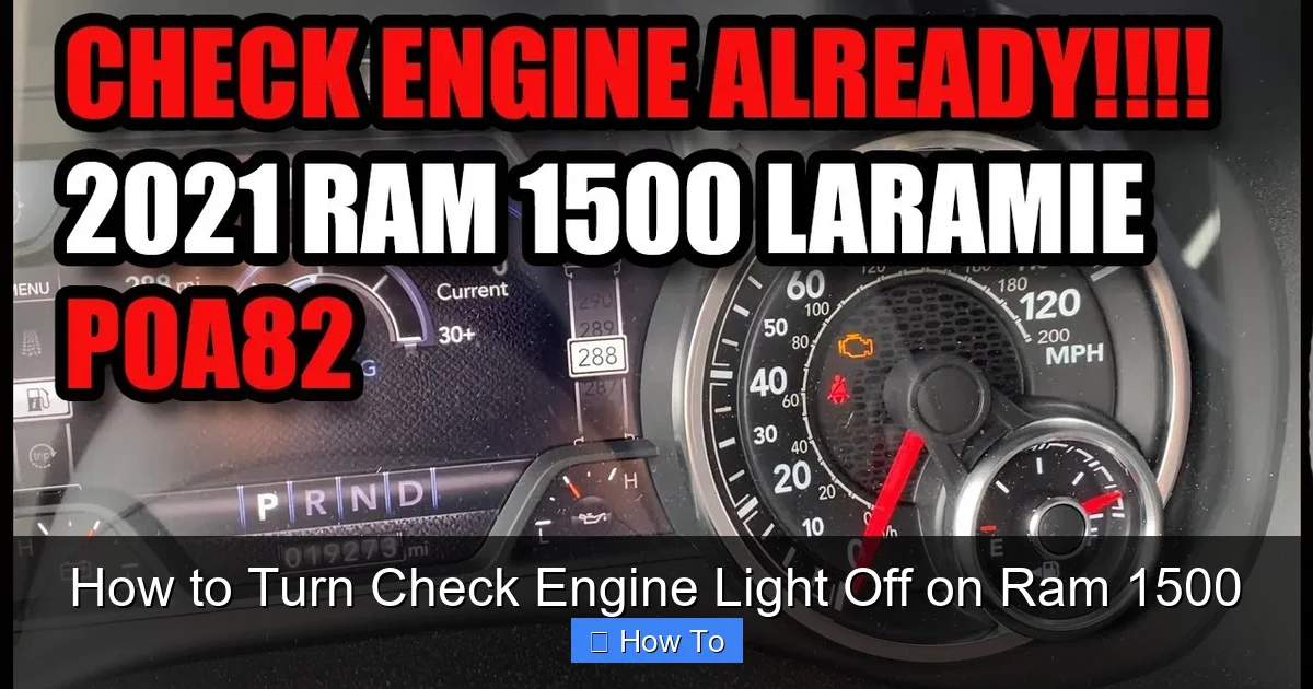 How to Turn Check Engine Light Off on Ram 1500