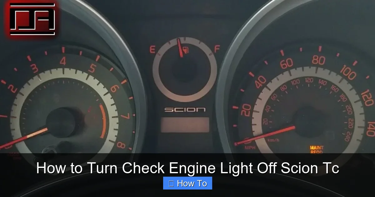 How to Turn Check Engine Light Off Scion Tc