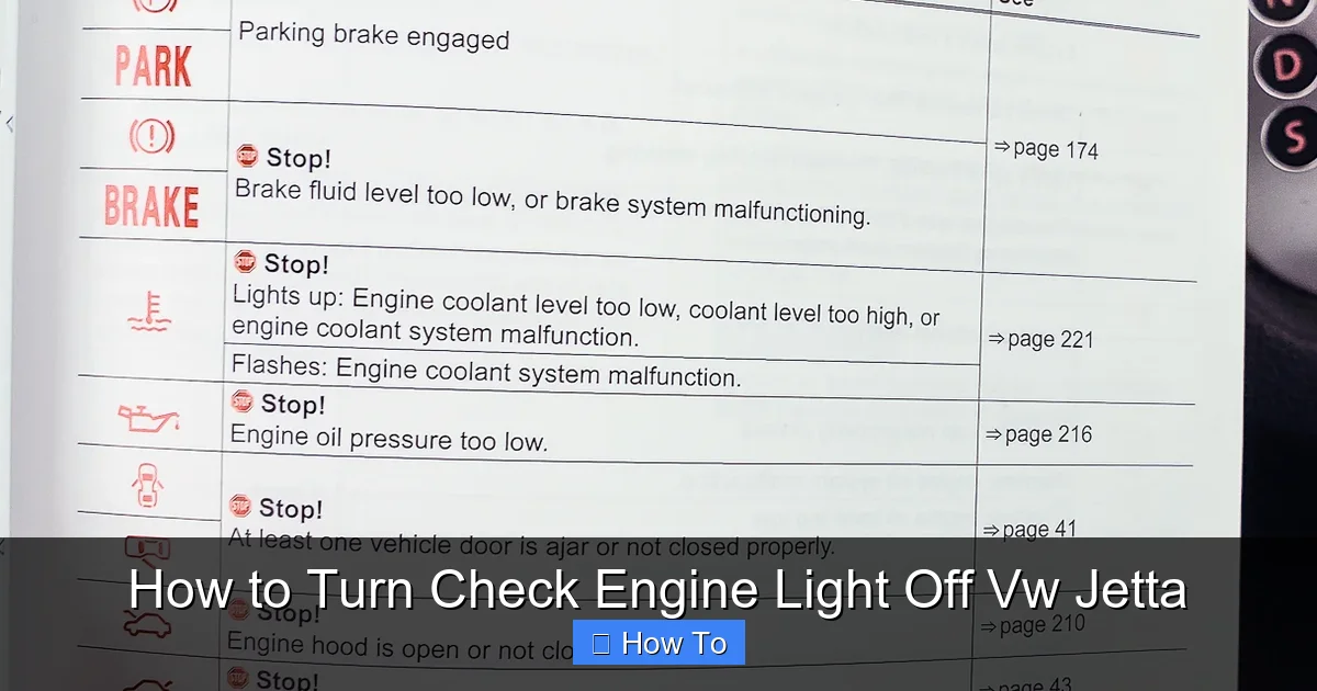 How to Turn Check Engine Light Off Vw Jetta