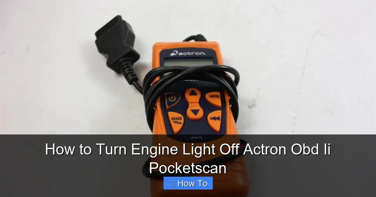 How to Turn Engine Light Off Actron Obd Ii Pocketscan